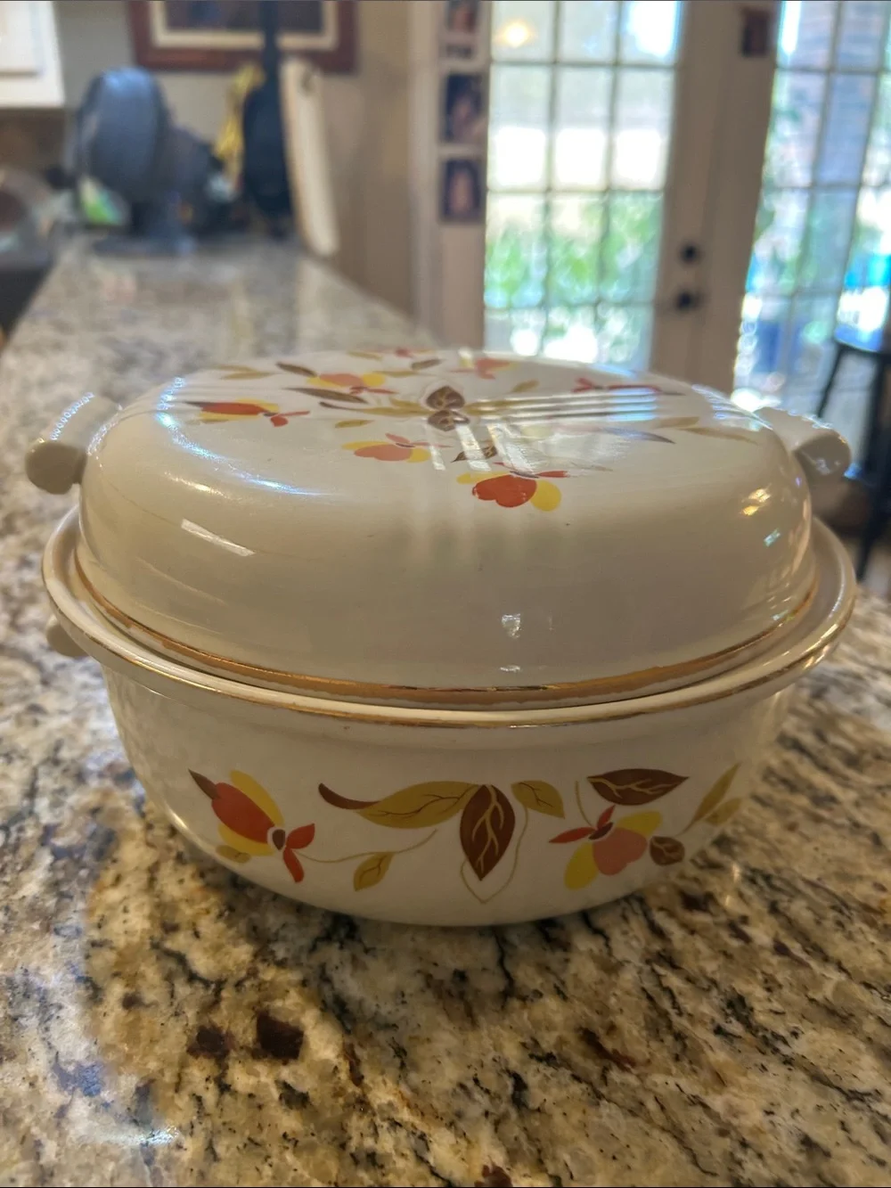 Vintage Hall’s Jewel Tea Autumn Leaf Collection-Covered Casserole Dish
